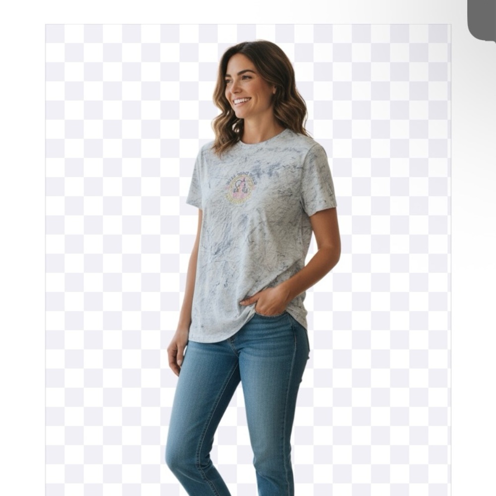 Disney 50th Anniversary Embroidered Tee - Gray and Pink